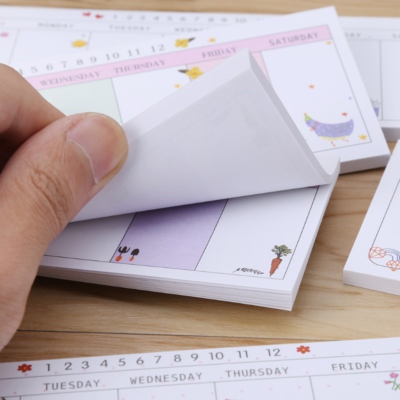 Cute Week Plan Sticky Note Memo Pad Notebook Bookmark Studen - 图2