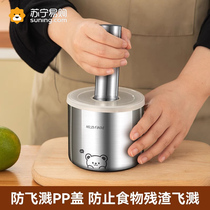 Old garlic mortar Home Manual mashing garlic Garlic Stainless Steel Bamboo Mashed Pot Garlic Clay Mashed Pot of Mortar Grinding 2018