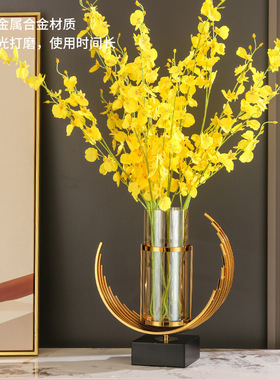 跨境轻奢透明玻璃花瓶高级感家居创意客厅餐桌大号装饰摆件 厂