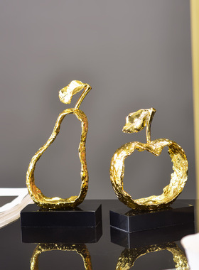 美式轻奢创意居家水果金属摆件家用客厅样板间玄关工艺品摆设