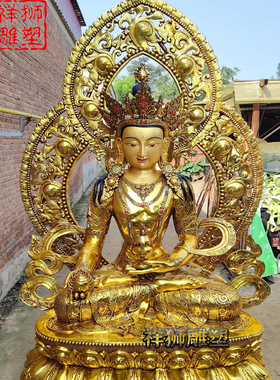 纯铜贴金地藏王菩萨佛像摆件小号