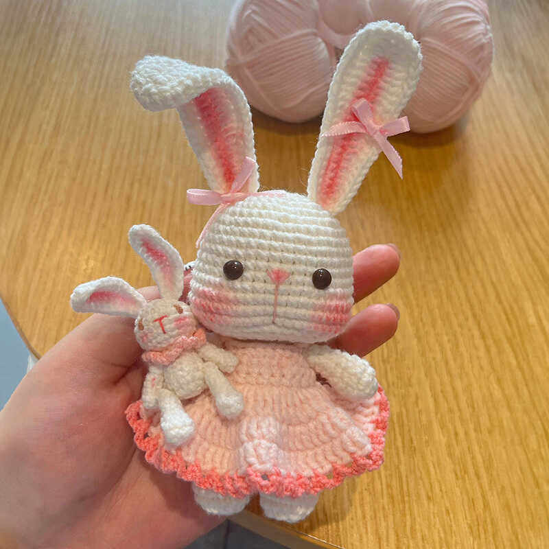 自制可爱兔子玩偶手工编织diy材料包钩针毛线团送女友闺蜜礼物,淘宝优惠券,粉丝福利购,淘宝优惠卷