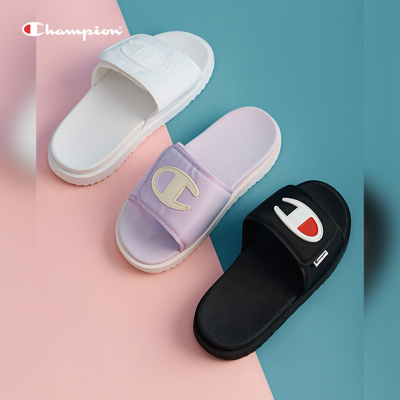 Champion冠军女鞋拖鞋透气外穿一字拖增高厚底运动凉拖鞋男,淘宝优惠券,粉丝福利购,淘宝优惠卷