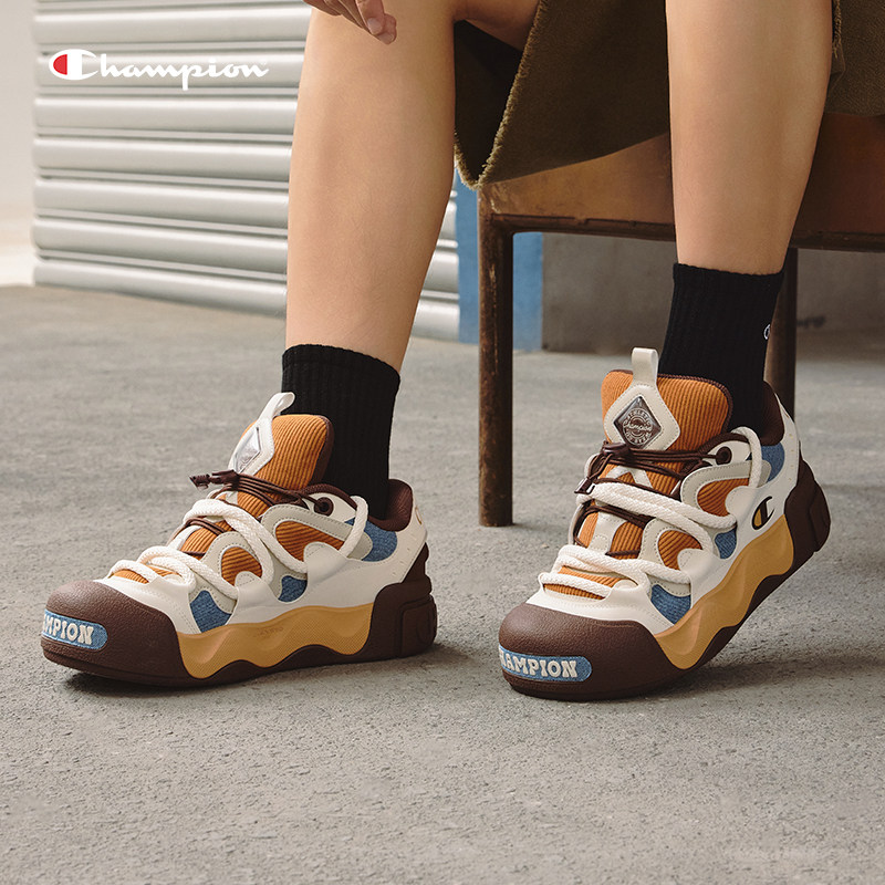 Champion冠军面包鞋板鞋女2025秋冬新款厚底增高休闲鞋运动鞋子男