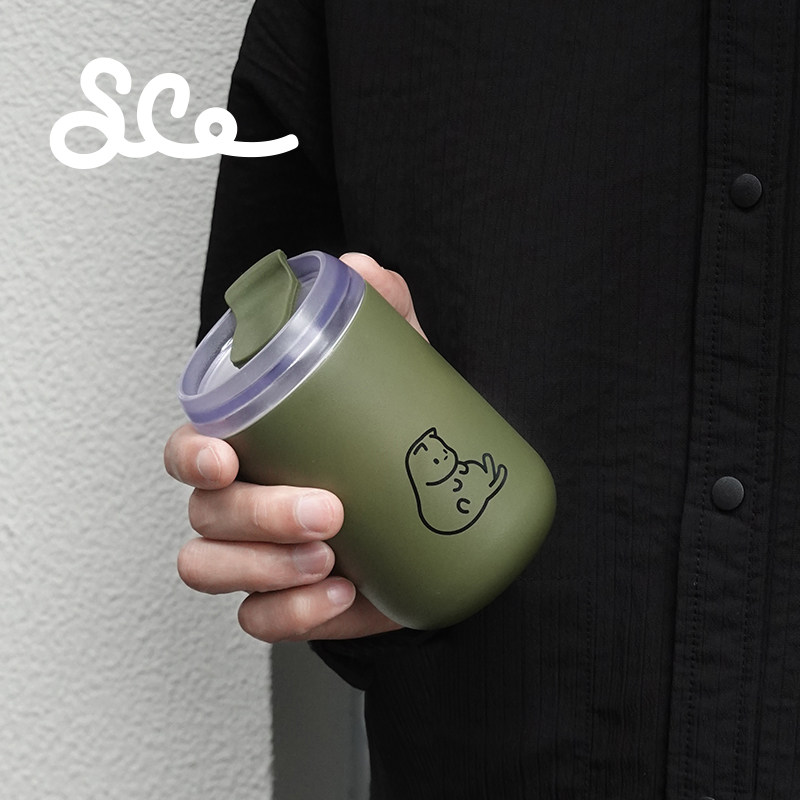 素生家居原创丝滑猫高颜值咖啡随行杯女保温杯304不锈钢水杯礼物,淘宝优惠券,粉丝福利购,淘宝优惠卷