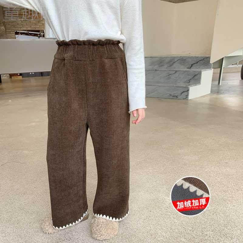 女童加绒裤子秋冬款灯芯绒冬装时髦加厚长裤宝宝秋季一体绒阔腿裤,淘宝优惠券,粉丝福利购,淘宝优惠卷