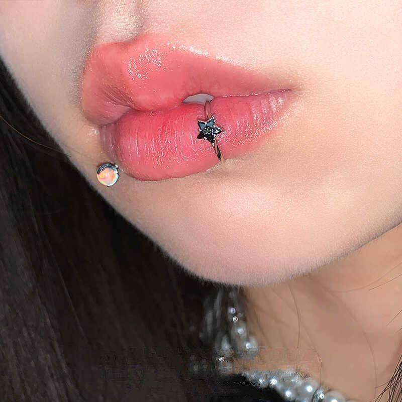 S925纯银免打孔星星唇夹男女生小众设计高级感配饰唇钉唇环送礼物,淘宝优惠券,粉丝福利购,淘宝优惠卷