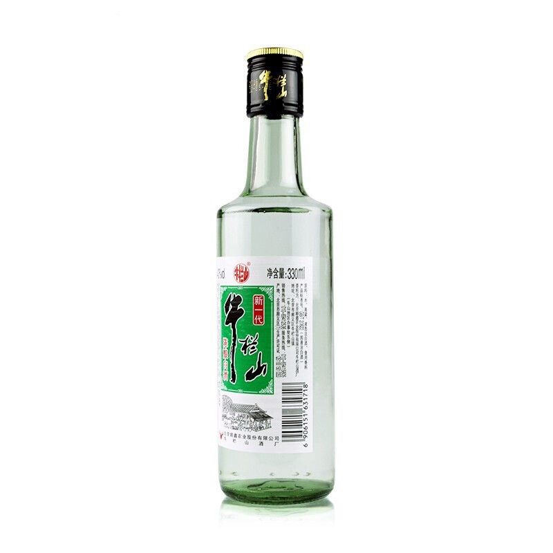 北京牛栏山二锅头黑盖新一代43度陈酿浓香型白酒整箱330ml*20瓶装