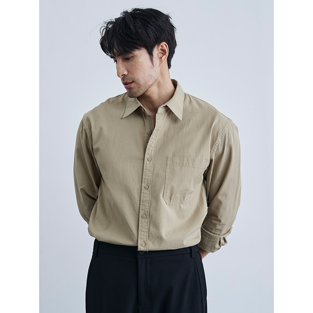 Relaf lapel long sleeve cotton casual shirt Relaf lapel long sleeve cotton casual shirt