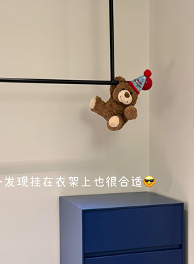 儿童房门装饰卡通生日帽卡通泰迪熊玩偶公仔摆件家用门把挂件配饰