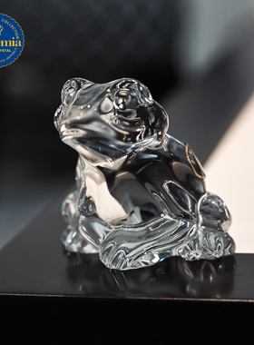 捷克BOHEMIA青蛙雕像小摆件78mm