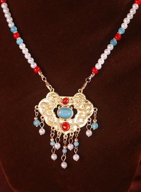 古风明制马面裙配饰软璎珞项链