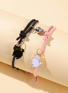 可爱幽灵撅屁股猫手链黑白恐