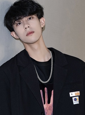 潮牌百搭钛钢古巴项链男嘻哈