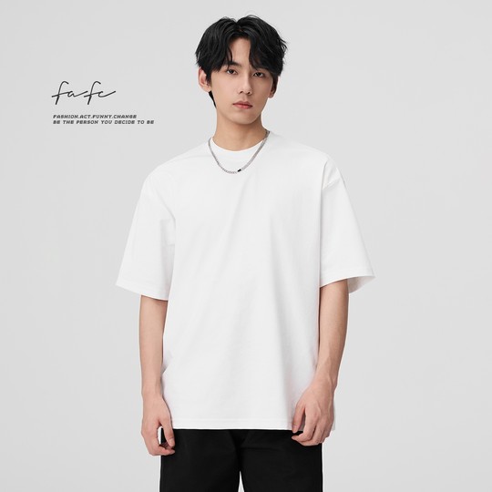 FAFC三本针夏季索罗娜凉感速干防晒短袖T恤男宽松纯色内搭打底衫