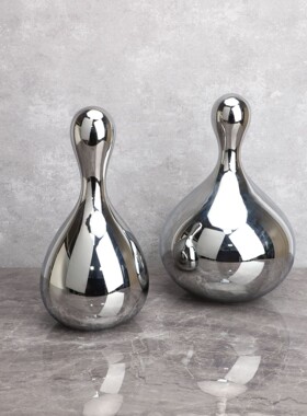 玻璃电镀银色滴水造型摆件