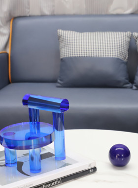 现代简约创意克莱因蓝水晶椅子摆件卧室玄关客厅书房茶几家居饰品