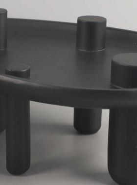 轻奢树脂高脚黑色不规则装饰托盘