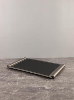 厂家直销欧式金属皮革托盘摆件