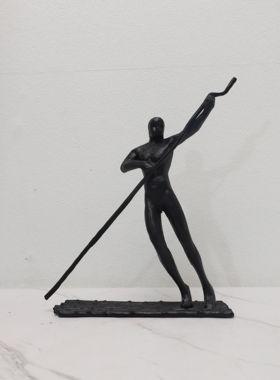 欧式金属客厅划船人物摆件