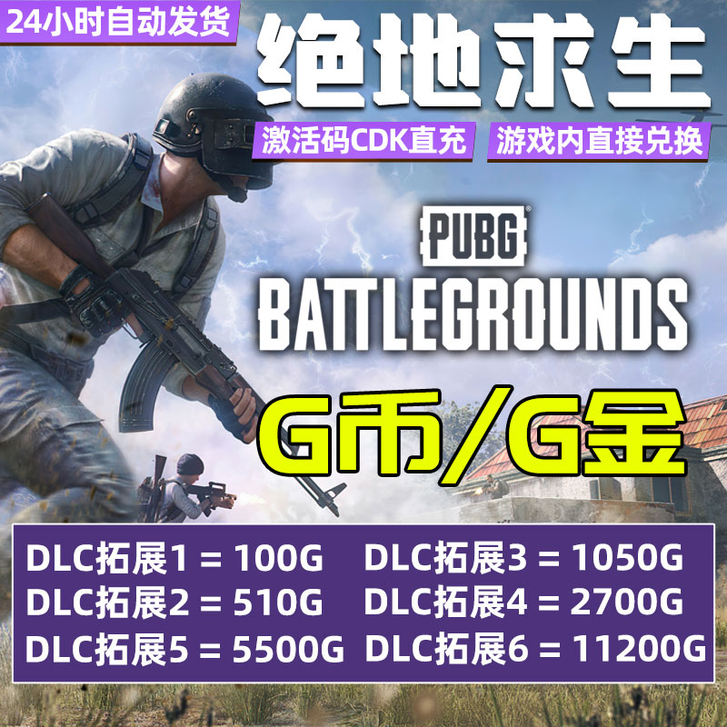 PUBGG币绝地求生G币金币吃鸡gb游戏通行证点券官方充值兑换码CDK