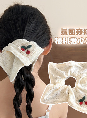 儿童方巾发圈2025新款女童头绳女孩感洋气扎发头绳可爱三角巾