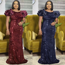 African Wedding Dresses For Women Ruffle Short Seleeve Plus S