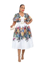 African Dresses for Women Summer African Women Short Sleeve