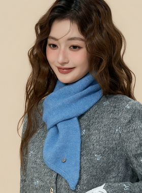 针织小围巾女短款围脖