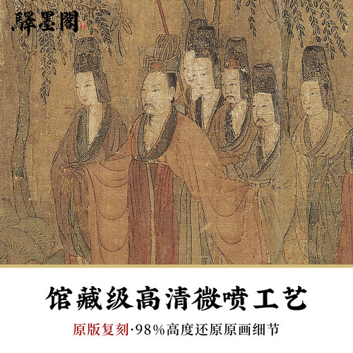 顾恺之洛神赋图长卷画心微喷古画国画绢高清复制原版山水画卷轴 - 图1