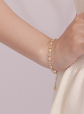 HERBE合璧 白瓷柿蒂纹样手链东方白手饰手工拉丝小众时尚百搭女款