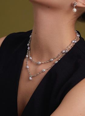 HERBE合璧 留光巴洛克珍珠项链叠戴链毛衣链日常时尚百搭通勤女款