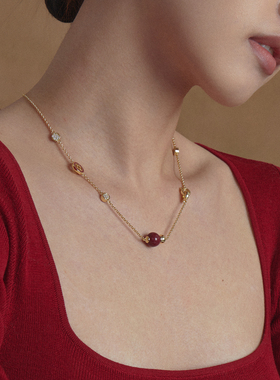 HERBE合璧 福禄来葫芦朱砂两戴项链手链毛衣链 新年通勤时尚百搭