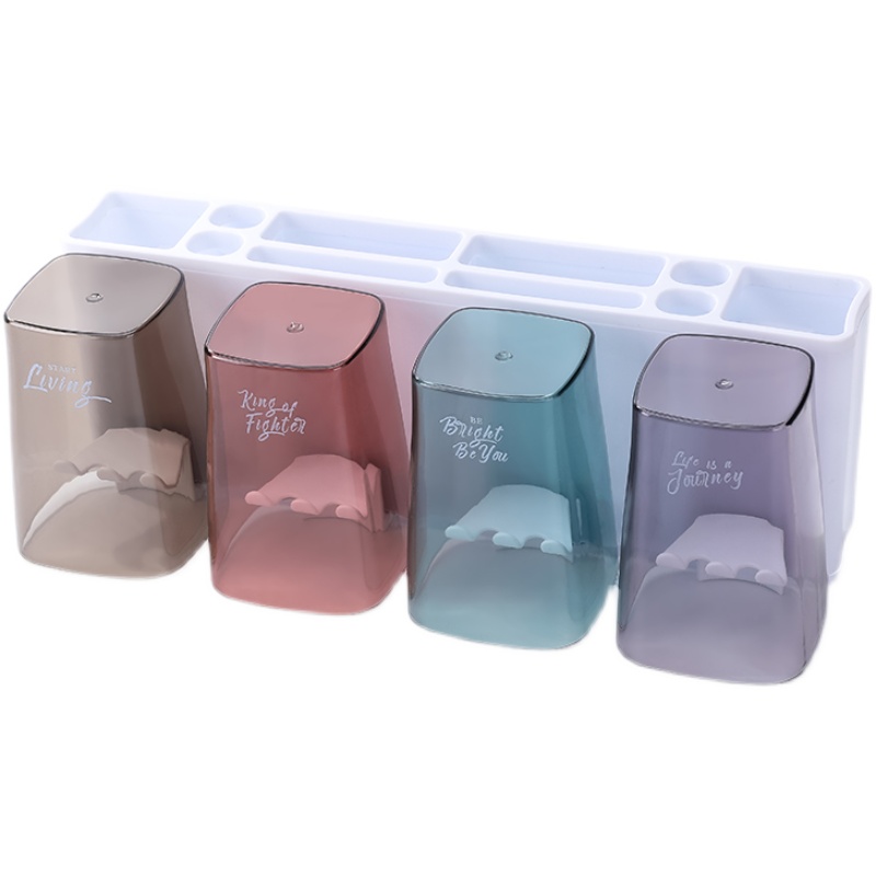 牙刷置物架免打孔漱口杯刷牙杯卫生间壁挂式家庭电动牙膏牙刷架子