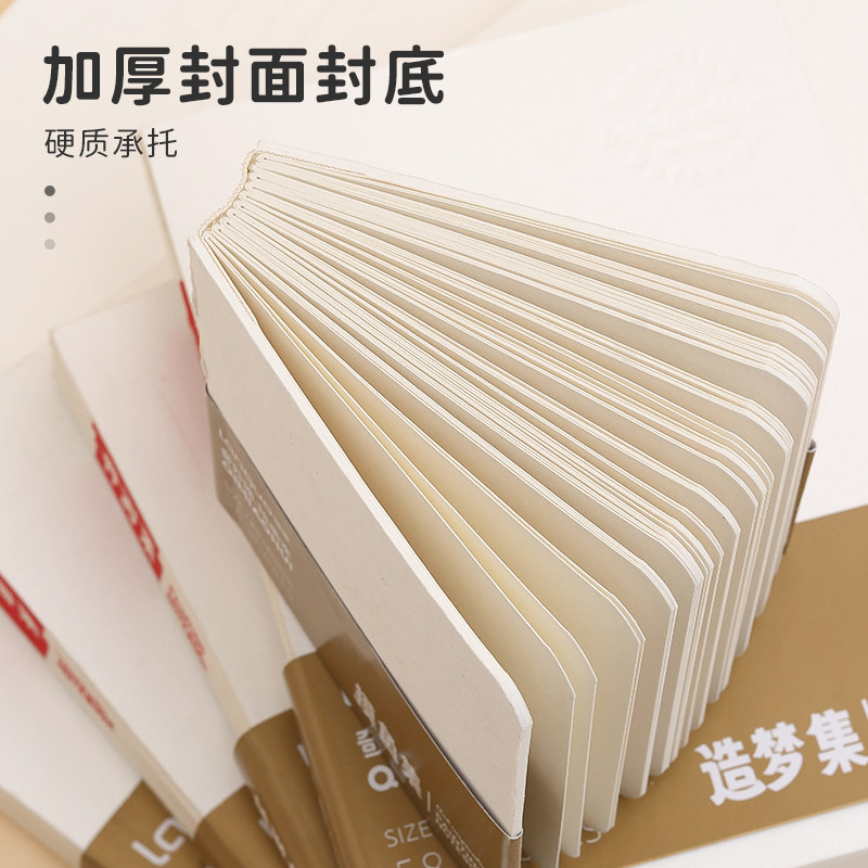 蓝果摸鱼本奇妙绘手帐笔绘画本速写本素描本200g特厚丙烯马克笔白卡纸小巧随身便携DIY封面水彩本口袋手账本,淘宝优惠券,粉丝福利购,淘宝优惠卷