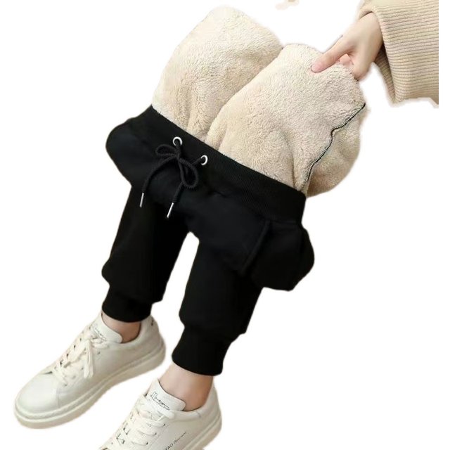 Special clearance deal brand broken code plus velvet sweat pants plus velvet thickened women's pants winter loose and versatile casual sports