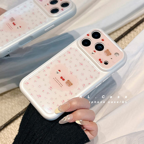 壳侣 ins风可爱碎花小熊适用苹果17手机壳iPhone17promax新款16防摔保护套15硅胶全包镜头少女心小众高级感女 - 图2