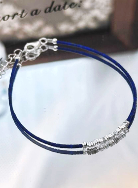 【普陀山祝福】青金石纯银手链