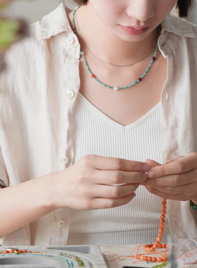 优质玉料绿松石古风项链