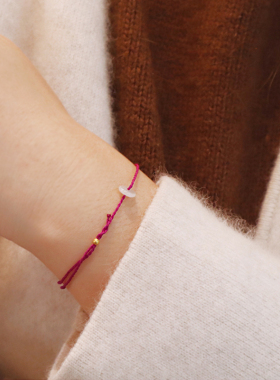 翡翠平安扣极细本命年红绳