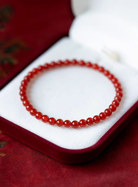 天然红玛瑙极细女手串