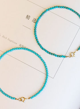 一念佛珠天然原矿石小绿松石手链