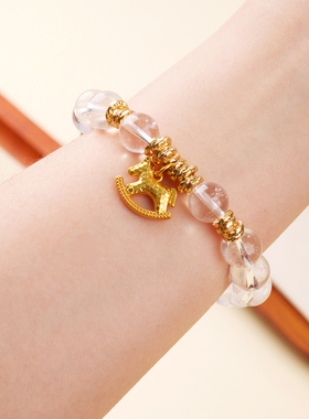 【普陀山祝福】白水晶小马手串