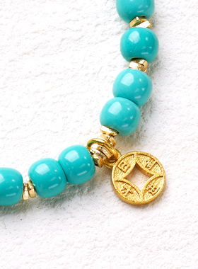 【普陀山祝福】绿松石招财手串