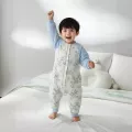 婴儿分腿睡袋秋冬加厚保暖防踢被子宝宝连体式夹棉长袖拉链家居服 图片 2