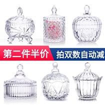 Eurostyle glass Candy Jar Transparent with lid storage tank Fruit Bowl Sugar Vat Spiced Jar Tobacco Cylinder first decorated box