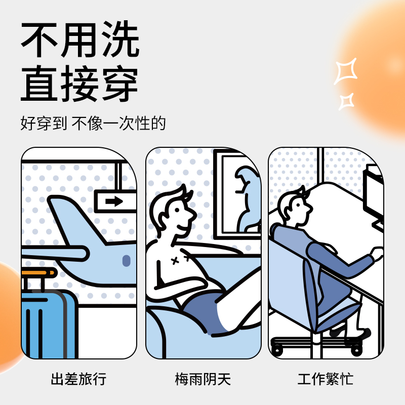 袋鼠医生一次性纯棉内裤男士平角日抛裤独立包装大码无菌免洗用品