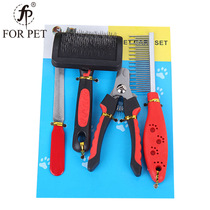 Summer dog hair comb dog brushed dog beauty four sets of combs brush nail clippers nail clippers for cleaning sets manufacturer direct