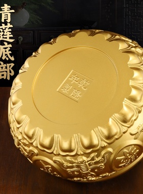 全套聚宝盆纯黄铜摆件金属缸黄铜工艺品家居办公室中式聚福财礼品