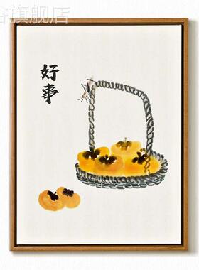 网红二狗娘好事幅新式姑客厅餐厅餐桌装饰墙画墙壁画中画画挂墙面